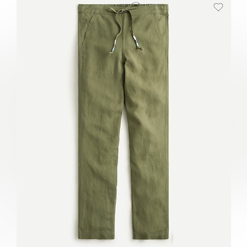 J Crew Tie-waist seaside pant in linen blend Navy Small‎ Tall New With Tags